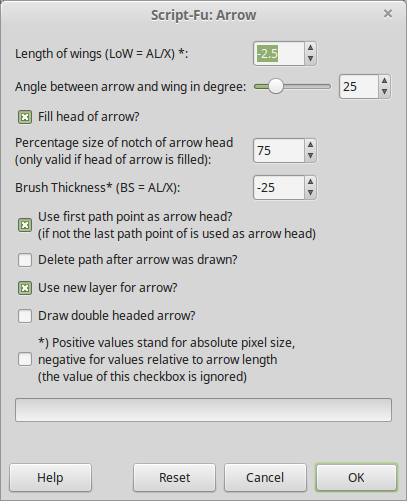 How to draw arrows in gimp